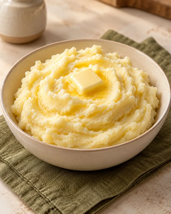 Картофельное пюре с молоком и маслом — подача готового блюда