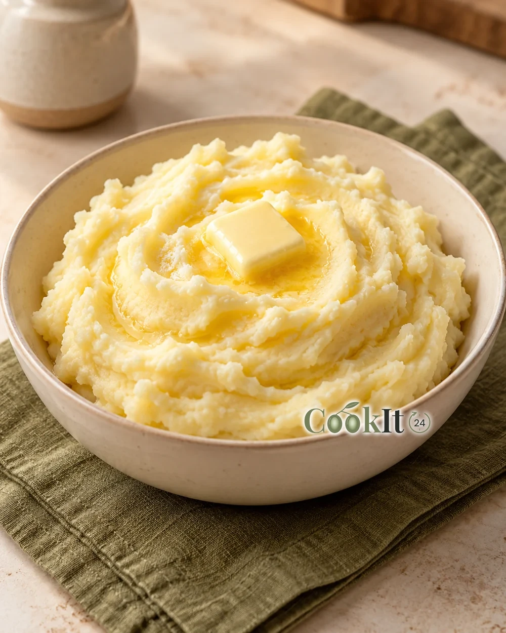Картофельное пюре с молоком и маслом — подача готового блюда
